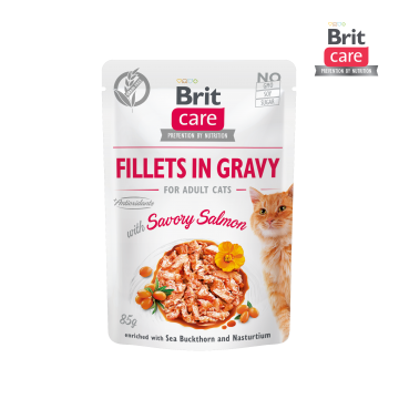 Brit Care Pouch Fillets in Gravy Savory Salmon 85g
